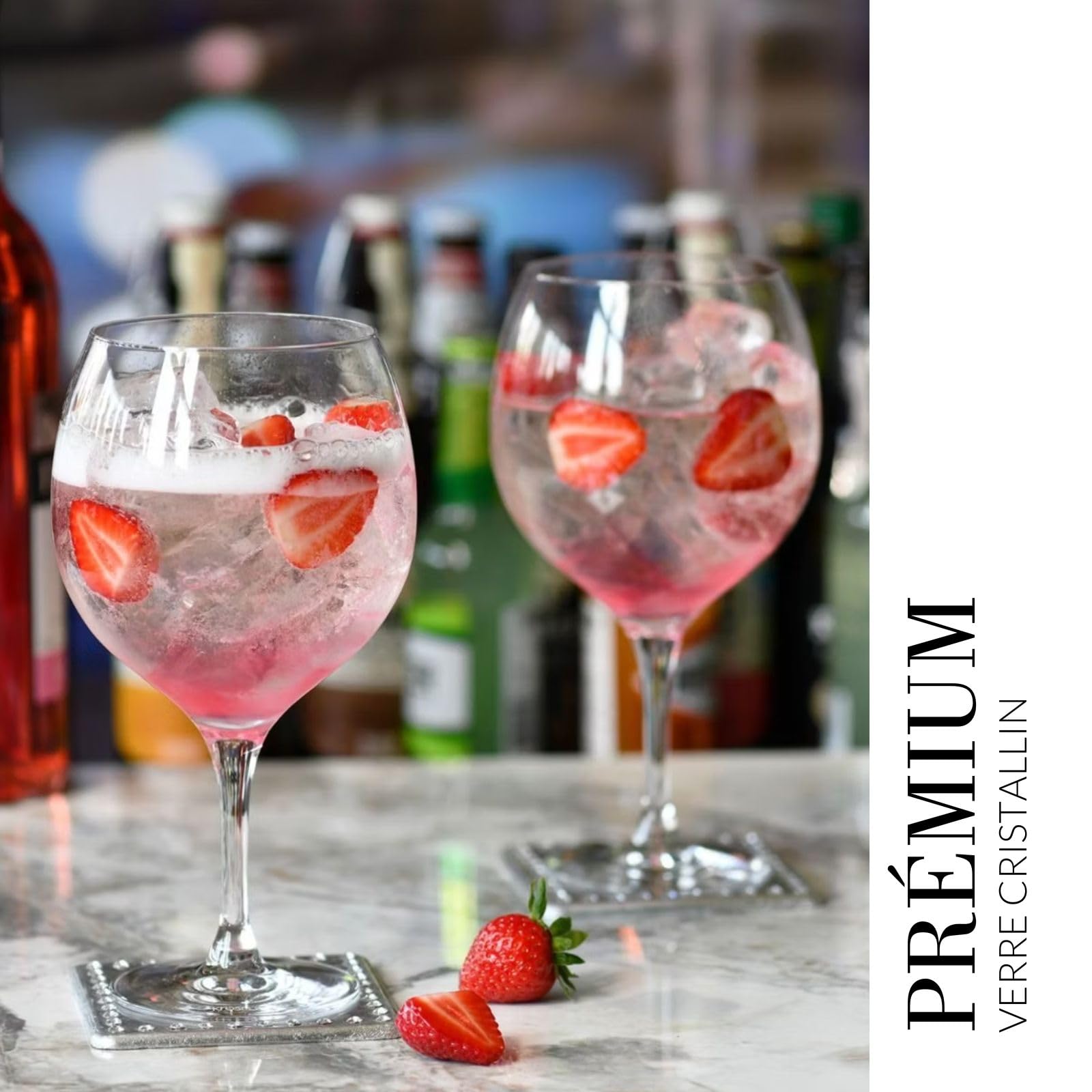 Krosno Verres Balloon Gin&Tonic | Capacité Utile 670 Ml/totale 790 Ml, 6 Pièces | Aux Boissons, Cocktails, À Eau, Transparents, Sans Plomb, Forme Raffinée, Durables| Lavables Au Lave-vaisselle