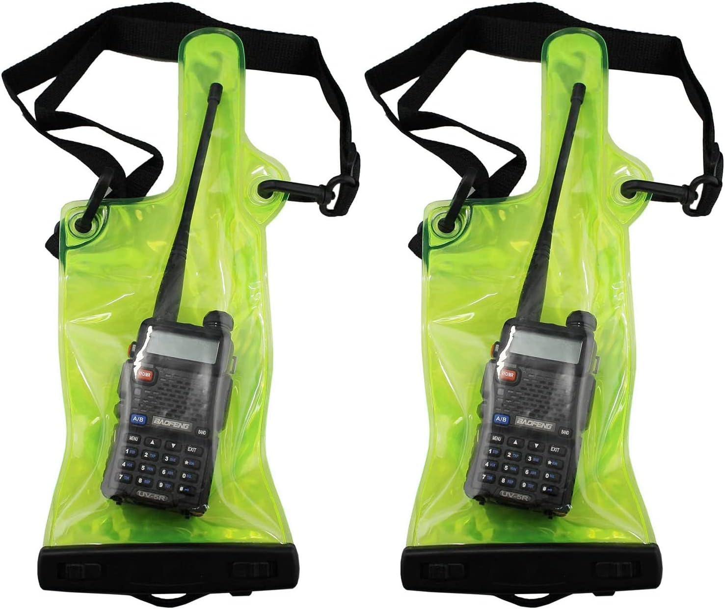2Pcs Walkie talkie case Waterproof Bag with Strap for Motorola Kenwood Icom Yaesu Vertex Standard Baofeng Wouxun Puxing Midland (5 Inch x 13.8 Inch) Two-way Radio