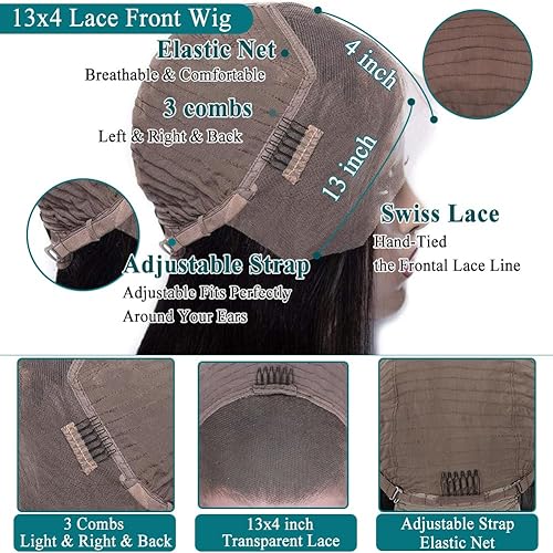 Miniatura 6 de Pelucas de cabello humano ondulado con encaje frontal HD, cabello humano prearrancado con abuelitos, densidad 150, sin pegamento, cabello humano de