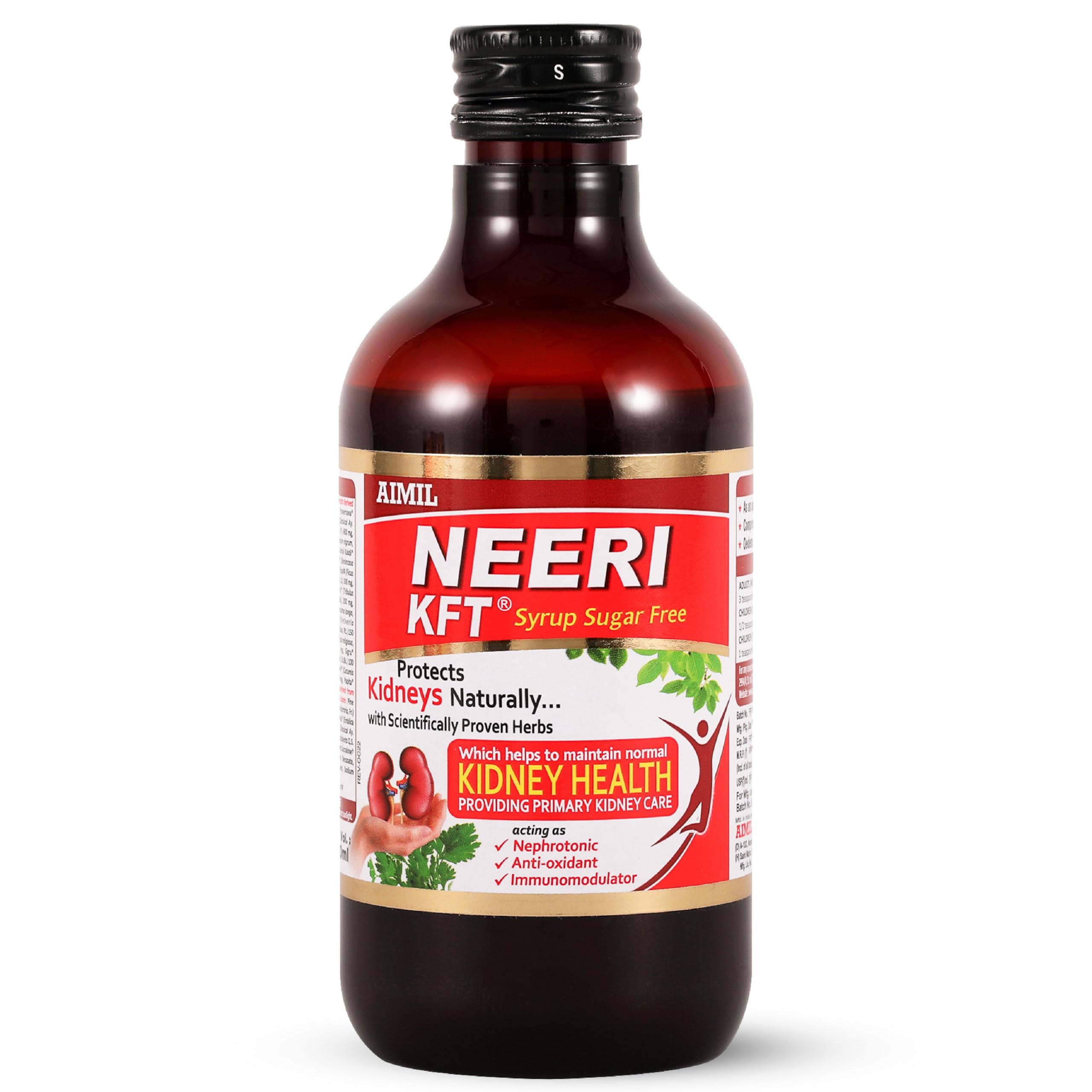 AIMIL Neeri KFT Syrop bez cukru - 200 ml | Wellness nerek, przywraca funkcje, zalecany przez nefrologów