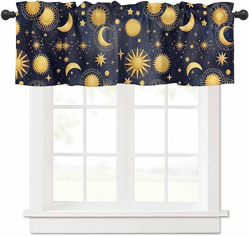Miniatura 11 de DecorLovee Cenefas de cortina para ventanas de sala de estar, cortinas de bandera estadounidense retro y cenefas para dormitorio, cortinas con