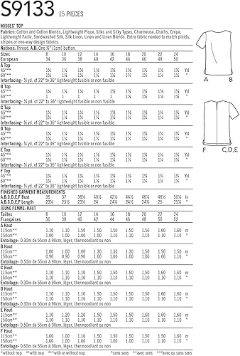 Miniatura 3 de Simplicity S 9133 - Patrones de costura para camisetas de mujer (tallas 16 a 24)