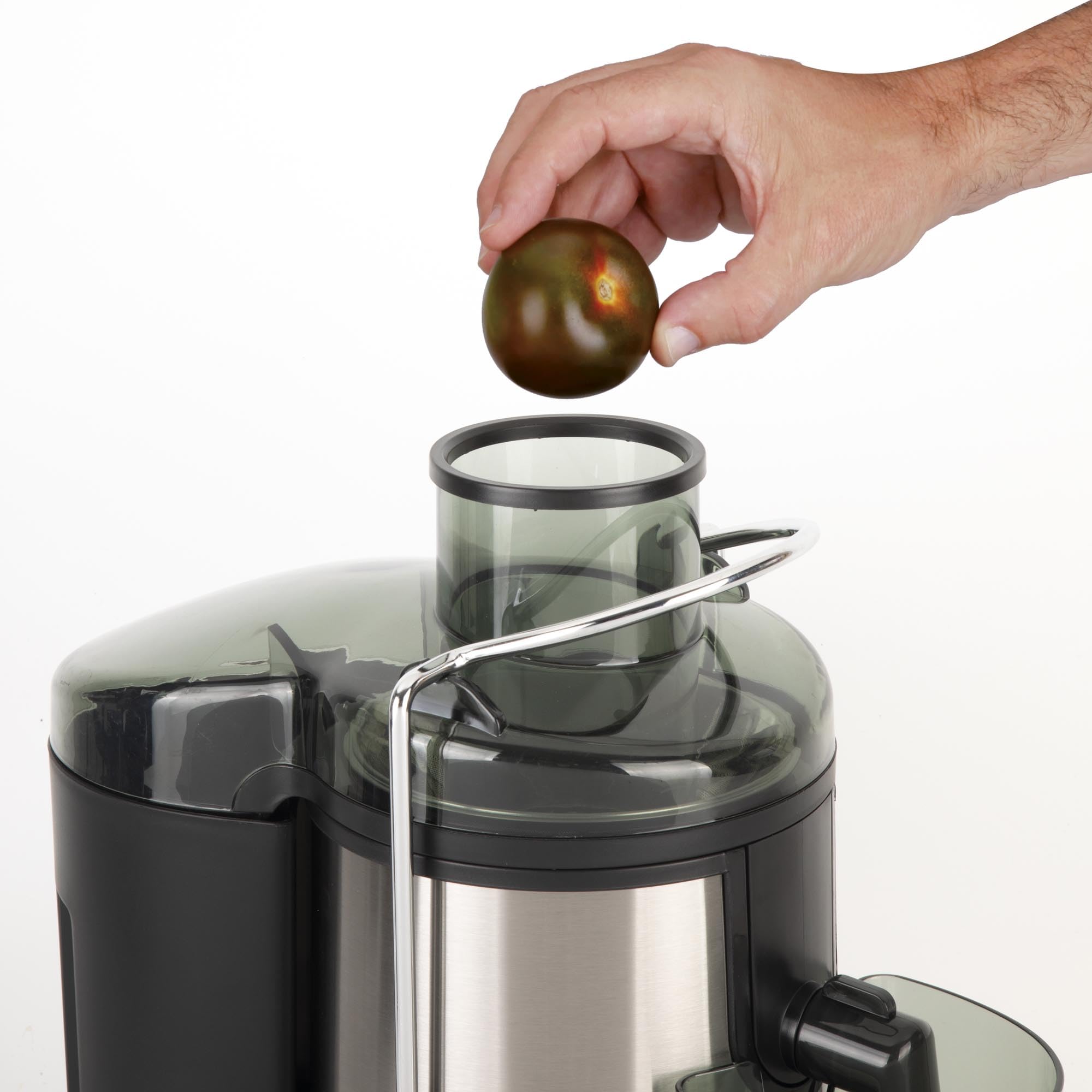 JATA JELI1580 - Licuadora para Verduras y Frutas. Licuadora de Acero Inoxidable. 2 velocidades + Pulse. 13000 rpm. Filtro Acero Inoxidable. Boca Ancha: 7 cm. Jarra 450 ml. Depósito: 1500 ml