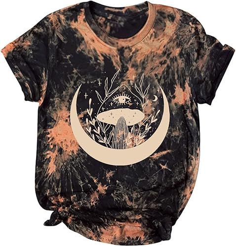 Cute Oversized T Shirts for Women Womens Casual Vintage Graphic Blouse Short Sleeve Tunics Basic Summer T-Shirt