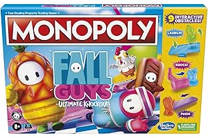 Monopoly Fall Guys: Dodge Interactive Obstacles Board Game