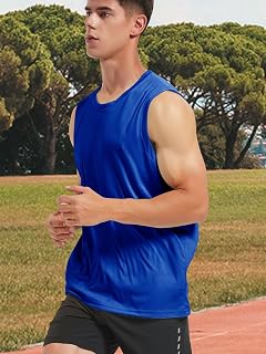 Mens Workout Tank Tops Quick Dry Sleeveless Shirts Swim Gym Fitness Running Beach Muscle T-Shirt