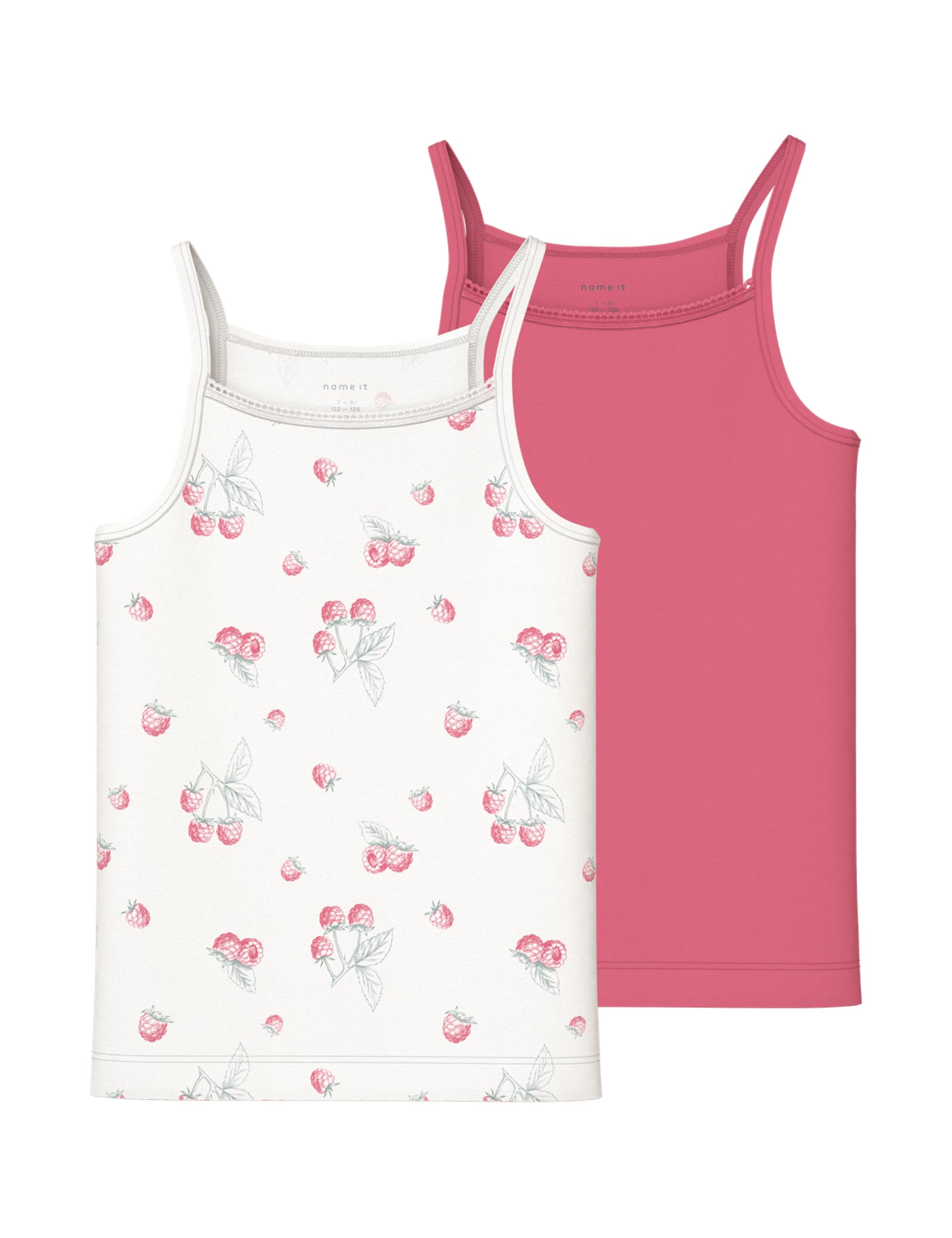 NAME IT Mädchen Nkfstrap Top 2P Raspberry Noos