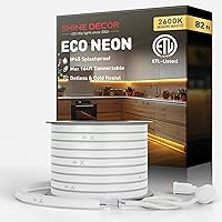 Vista 38 de Shine Decor Tira de luces LED de cuerda AC 120V, tira de neón eco sin puntos de 120LEDs/M, conectable y cortable, ETL IP65 impermeable y resistente