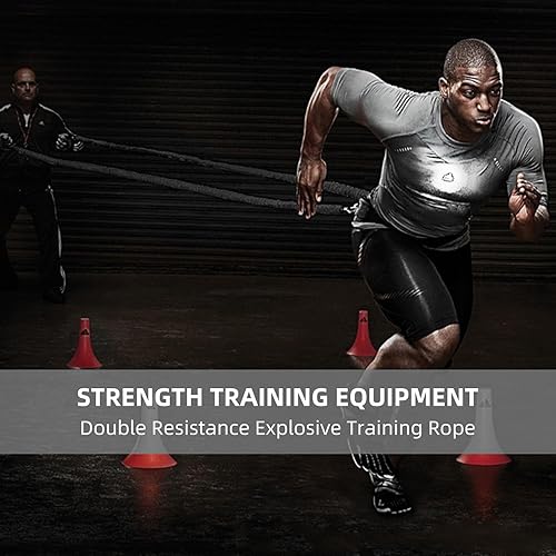 Miniatura 5 de Juego de entrenamiento de velocidad de resistencia, 8 piezas de ejercicio de fuerza explosiva, equipo físico, cuerda doble, mejora la agilidad,