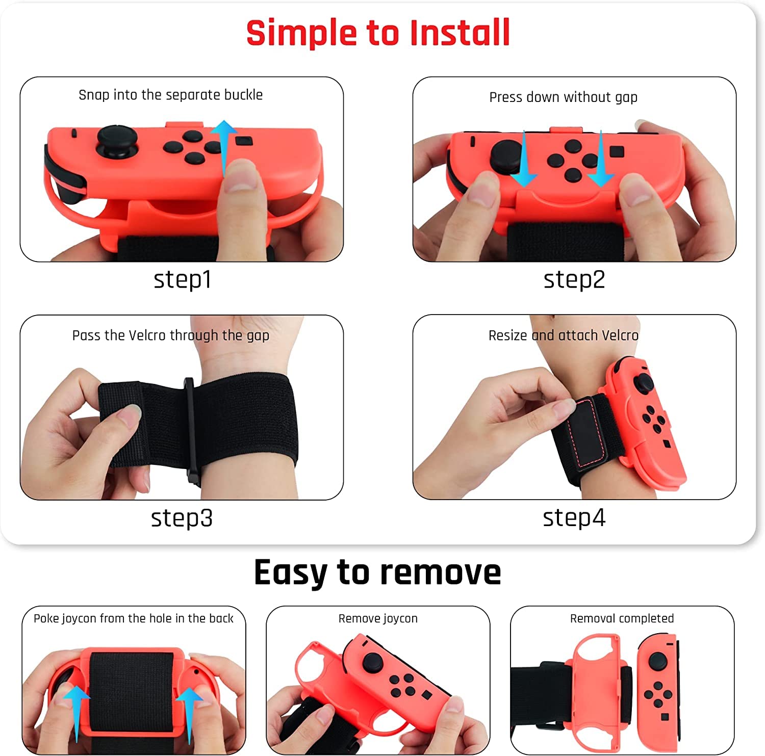 Wrist Bands for Just Dance 2023 2022 2021 Switch , Adjustable Elastic Dance Straps Compatible with Switch & Switch OLED Controllers, Switch Right/Left Controller Joy Cons Accessories for Adults Teens - Image 4