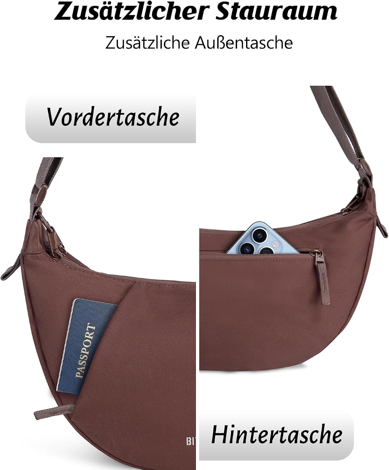 Crossbody Bag for Women Anti-theft Crescent Shoulder Bag Purse Hobo Bag