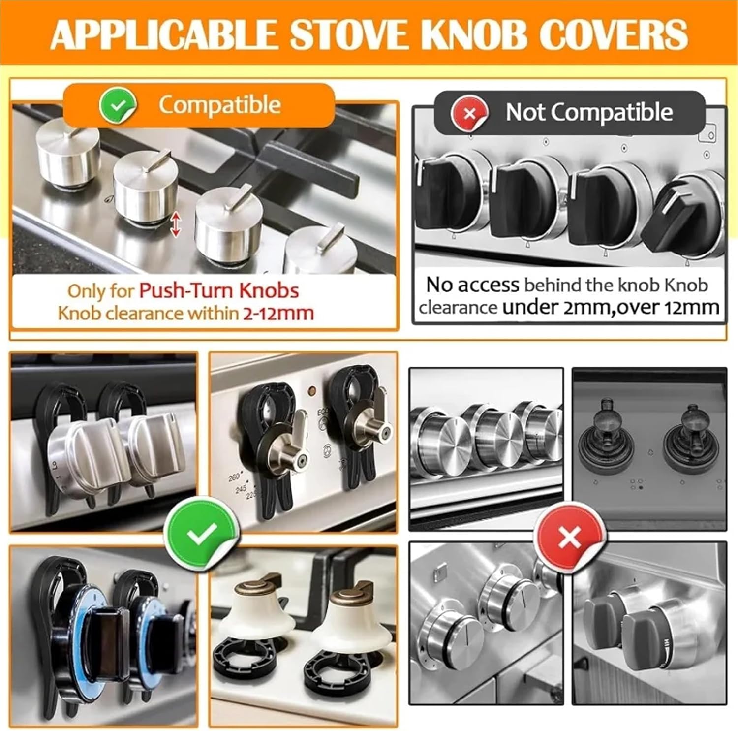 Stove Knob Safety Covers 20-30Pcs Stove Knob Covers for Kids Gas Locks Baby Safety Oven Child Pet Childproofing Tools(30PCS Black)