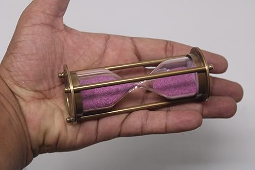 Miniatura 2 de Reloj de arena náutico decorativo de latón para oficina y hogar reloj de arena temporizador de arena con brújula totalmente funcional reloj de arena