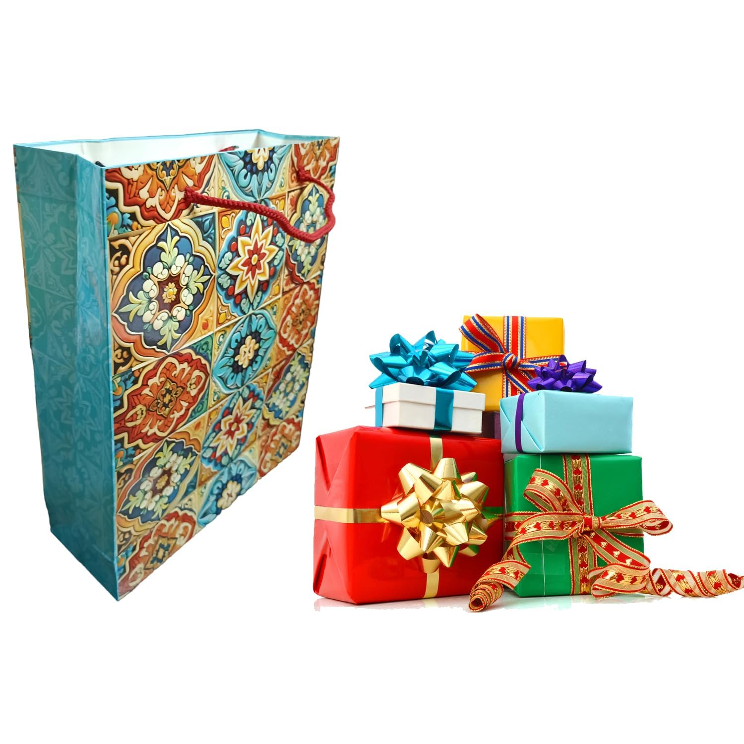 Just Flowers Gift Bags, Printed Gift Paper Bags, paper bags for return gifts, birthday Gifts, Navratri Gift, Diwali Gifts, Wedding Gift Cover Bag (Multicolor 3D Floral Design, Pack of 10) (B0DH62SKFM) Amazon Price History, Amazon Price Tracker