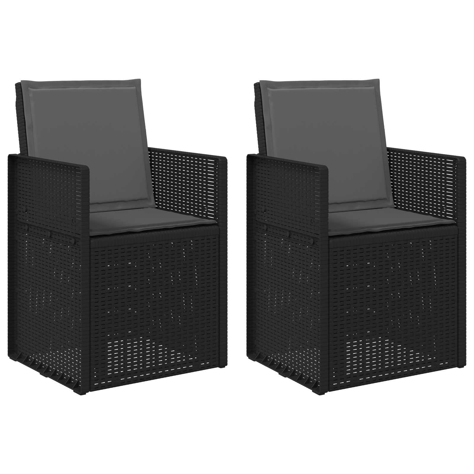 Chaises de jardin en PP anthracite avec dossier rabattable pour table de repas extérieure