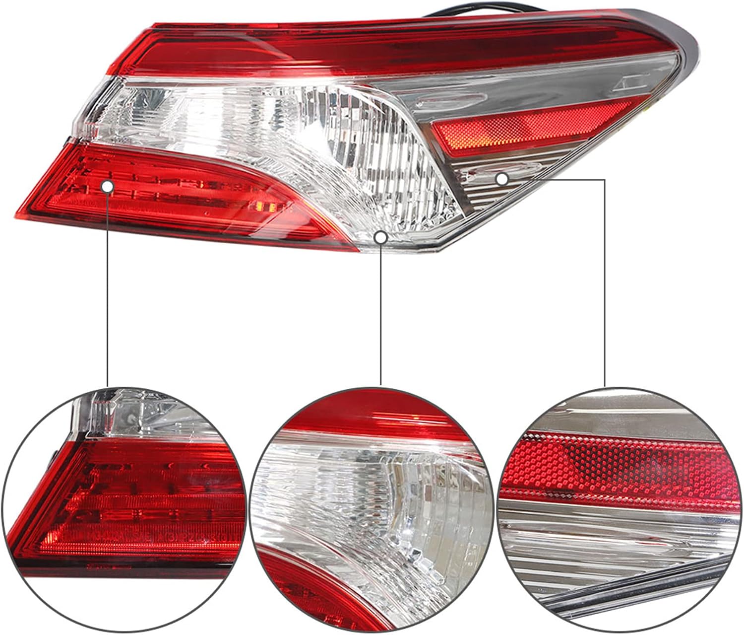 marddpair RH Passenger Side Outer Tail Light Replacement for Toyota Camry 2018-2020 Right Tail Lamp 8155006720 TO2805134