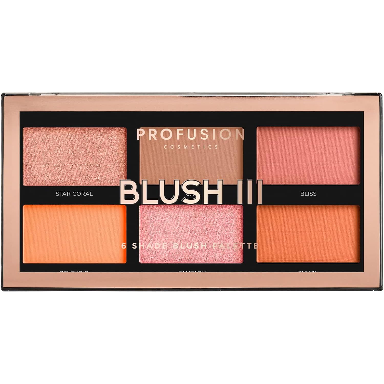 Profusion Cosmetics Blush III 6 Shade Blush Palette Lightweight, Smooth and Blendable