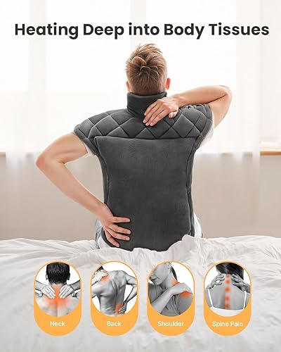Miniatura 7 de iDOO Almohadilla térmica para cuello, hombros y espalda para aliviar el dolor, regalos de San Valentín para él, mujeres, hombres y ancianos,