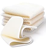 Thrymme 4PCS Exfoliating Washcloth for Face, Exfoliating Wash Cloths Loofah, Body Scrub Cloths for Men Women Clean