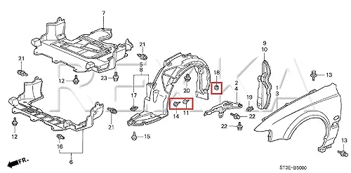 Miniatura 5 de Rexka Juego de 10 tornillos de nailon para Honda Acura 90114-SE0-000, 90676-SA7-003