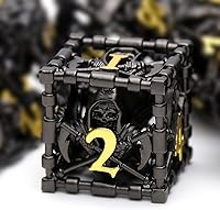 Vista 19 de D&D Dice, Dungeons and Dragons Dice HNCCESG Juego de dados de metal poliédricos huecos para juegos de mesa RPG MTG (Dragon Silver Blood Spot)