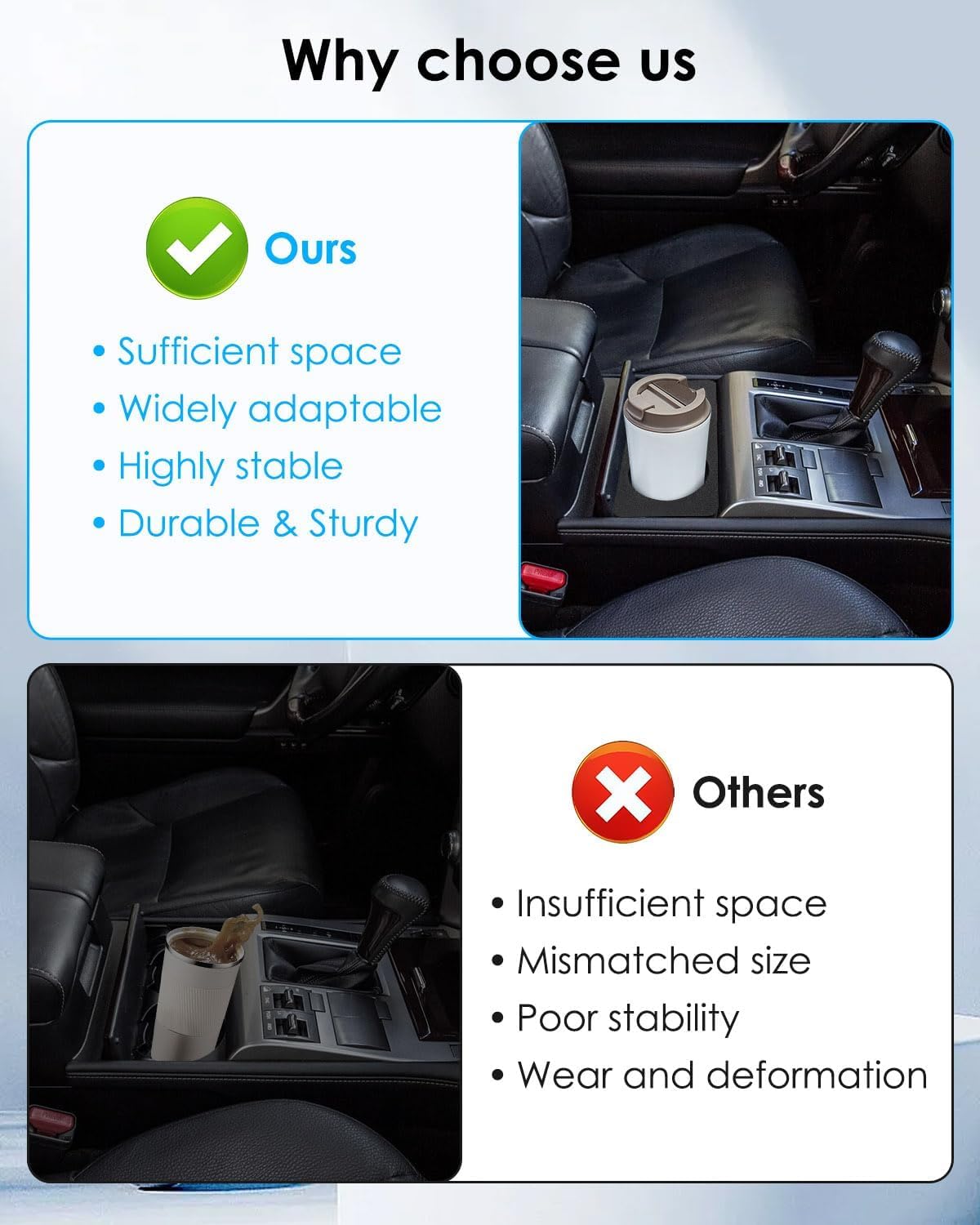 Upgrade Non-Slip Cup Holder Insert Compatible with Lexus GX460 2014-2021