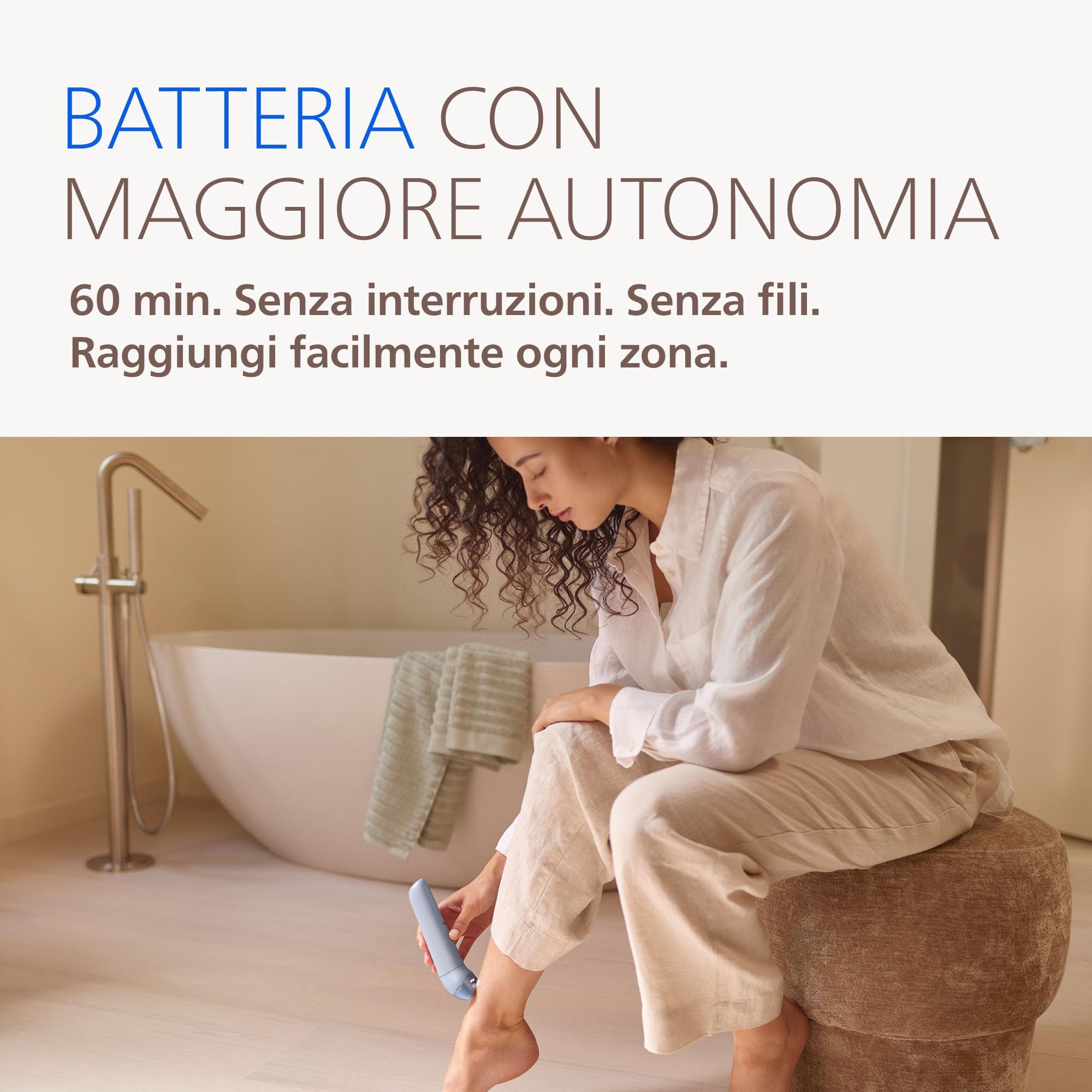 Philips Epilatore Serie 8000 - Epilatore elettrico Wet & Dry senza fili, per gambe e corpo, con ProGuide, 5 accessori, autonomia di 60 minuti, modello BRE709/00