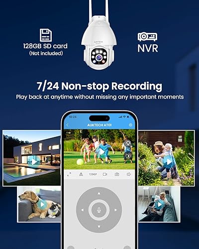 Miniatura 7 de AUKTECH Cámara de seguridad para el hogar al aire libre - Cámara WiFi de vigilancia 1296P exterior con detección de movimiento AI y alarma de