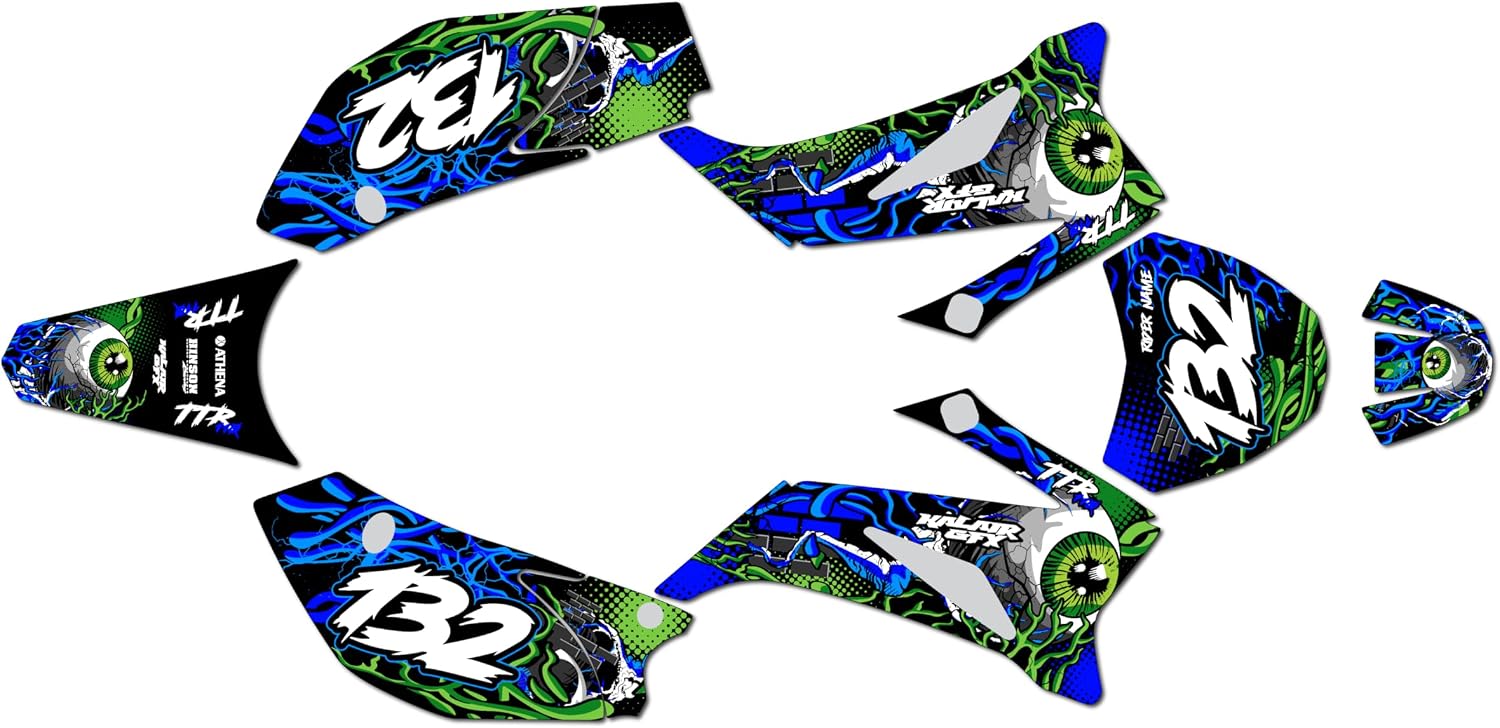 Graphics Kit for Yamaha TTR110 (2008+) CORE Series Gold 09 Mil - Dirt pit bike motorcycle stickers, dirtbike racing automotive decal motocross accessories no-plastics