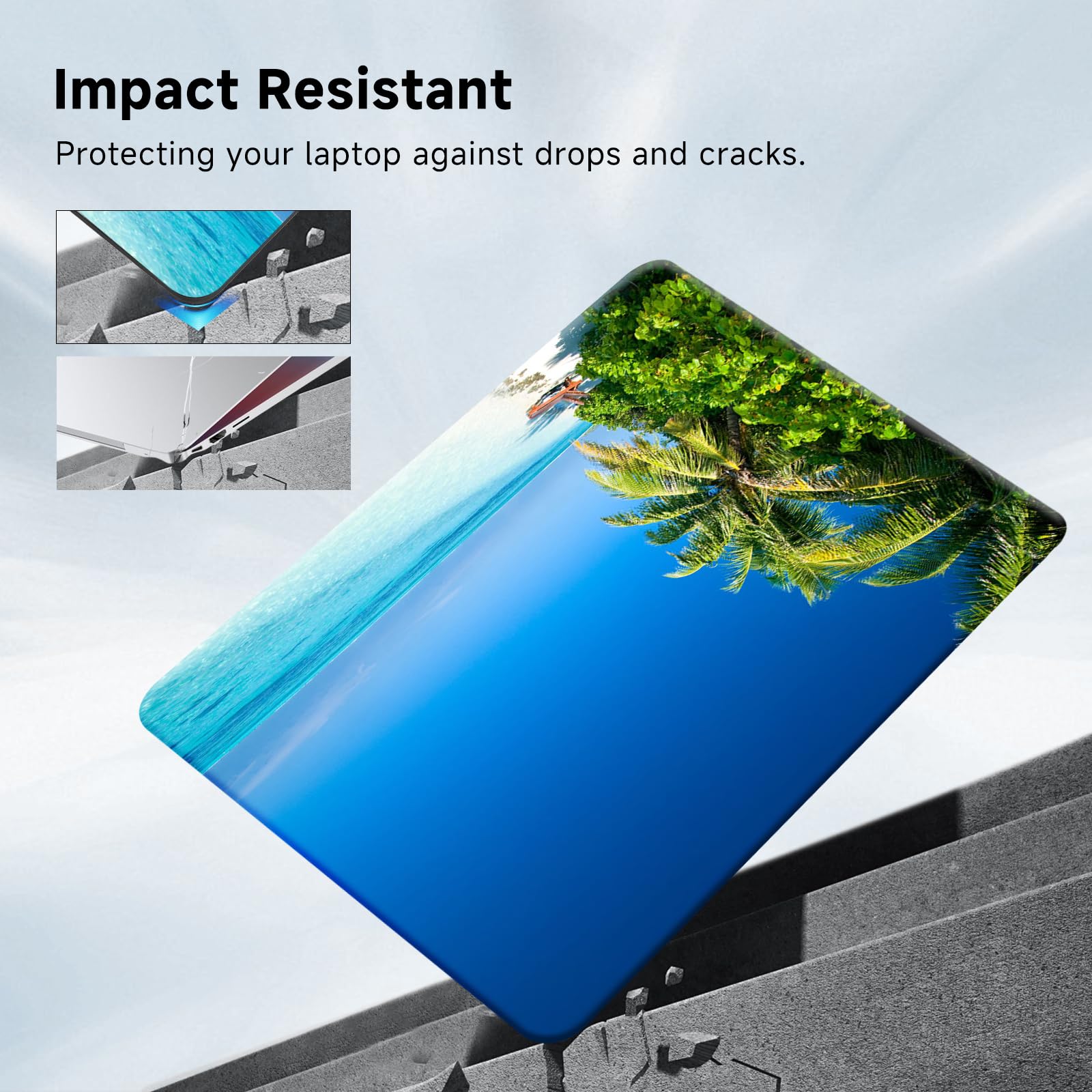 Funut Hartschale Für MacBook Air 13,6 Zoll (2022-2024 M2/M3) - Mit Tastaturabdeckung, Kratzfest, Gummiert