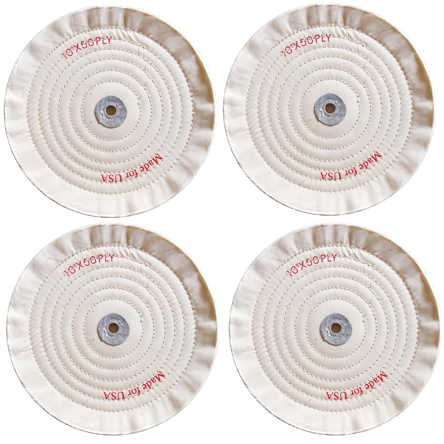 6-Inch Polishing Wheels (4 Pcs), Buffing and Mirror Finish Cloth Wheels for Jewelry, Metal, Plastic, Wood, Ceramic