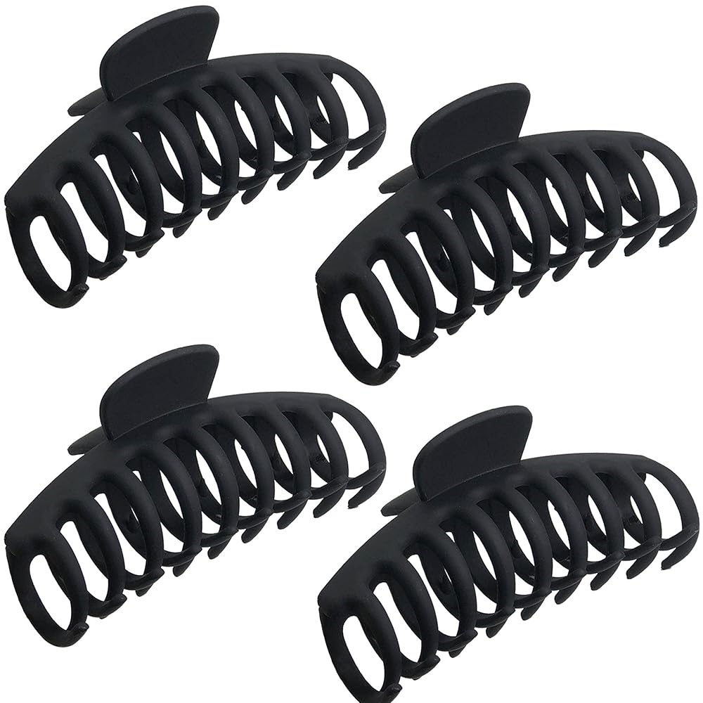 OWIIZI Large Hair Claw Clips for women, 4.3 Matte Jumbo Hair Clips Non-Slip Ponytail Barrette Strong Hold Claw Clips for girls Long Thick Hair (4packs)