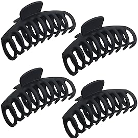 OWIIZI Large Hair Claw Clips for women, 4.3 Matte Jumbo Hair Clips Non-Slip Ponytail Barrette Strong Hold Claw Clips for girls Long Thick Hair (4packs)