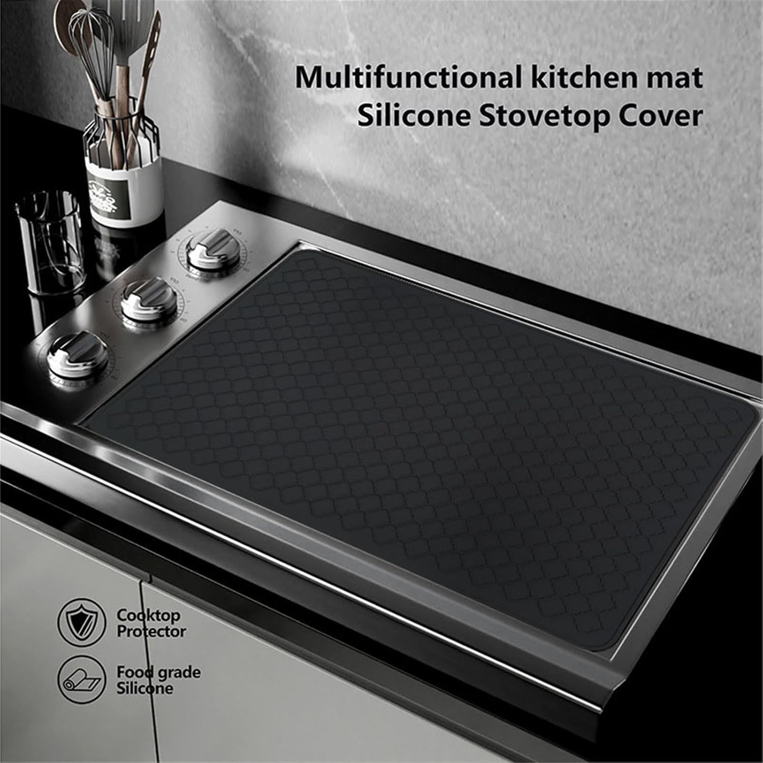 Firesproof Grills Mats Rectangular Oil Floor Protector Suitable for Barbecue Grills Silicone Kitchen Mats