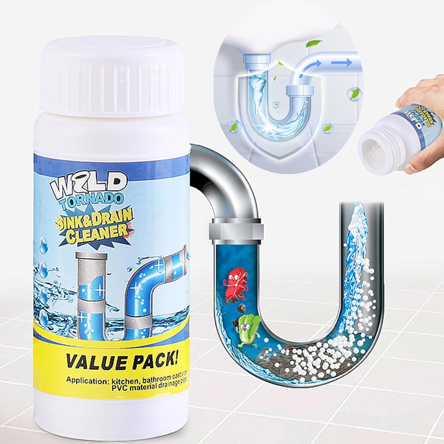 Allfound Drain Cleaner, Sink And Drains Cleaner, Powerful Sink & Drain Cleaner, Wild Sinkdrain Unblocker Pipe Cleanser, For Toilet Bathroom (6pc)