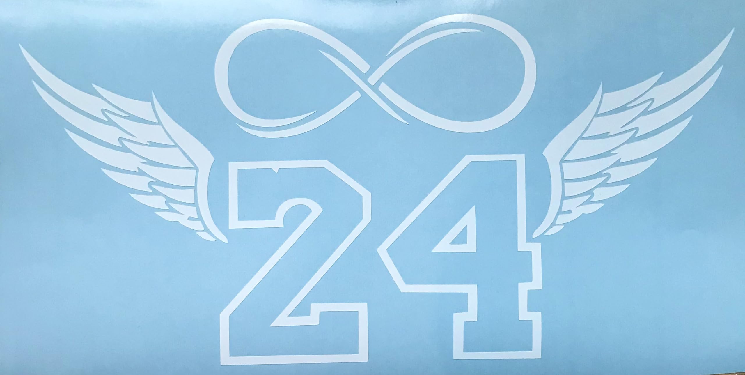 Kobe Inspired Decal Vinyl Sticker Car Laptop Toolbox Yeti Tumbler Window Wall Decor (White, 5")