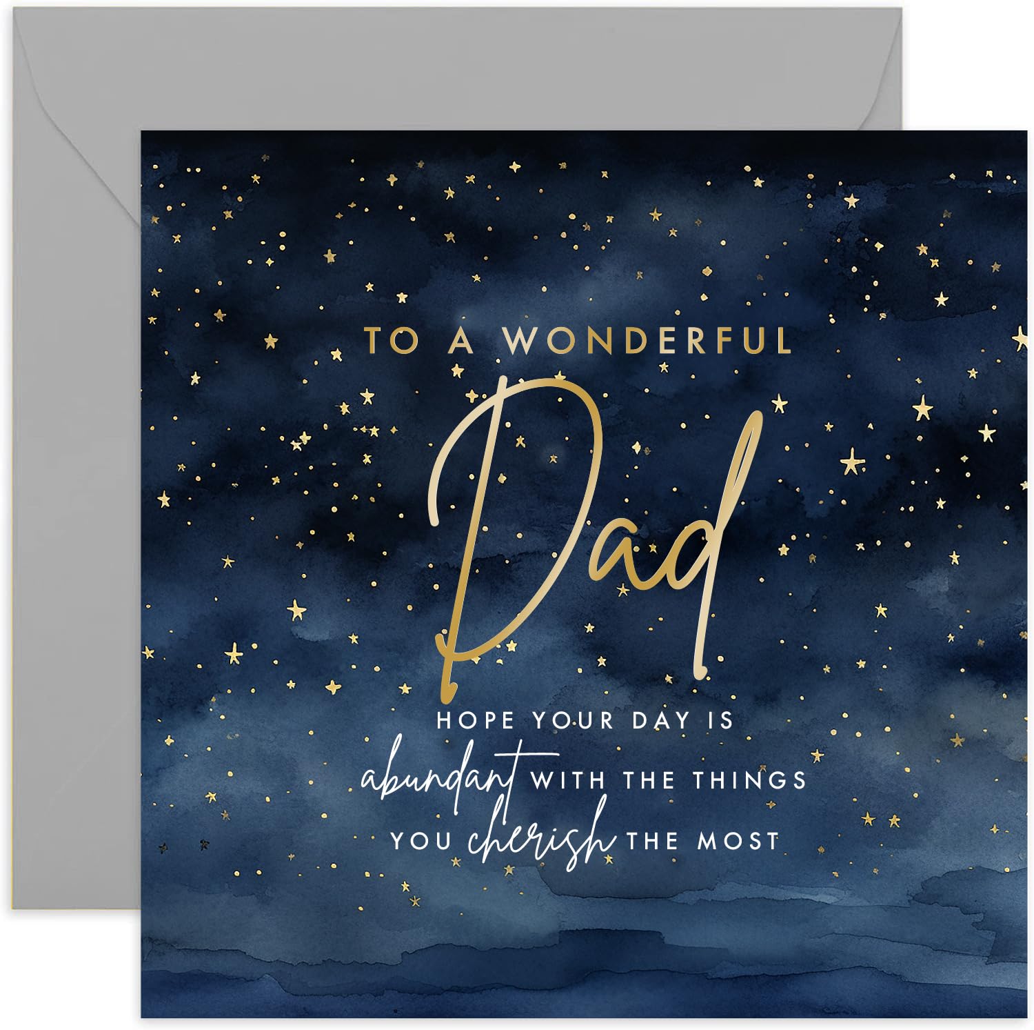 Carte D'anniversaire Pour Papa – Superbe Motif étoiles – Carte D'anniversaire Pour Homme Et Adulte – Motif Ciel étoilé En Feuille D'or – Carte