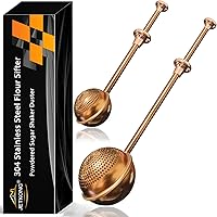 Vista 20 de JETKONG Agitador de azúcar en polvo dispensador de harina con mango de resorte de acero inoxidable 18/8 para harina de azúcar y especias