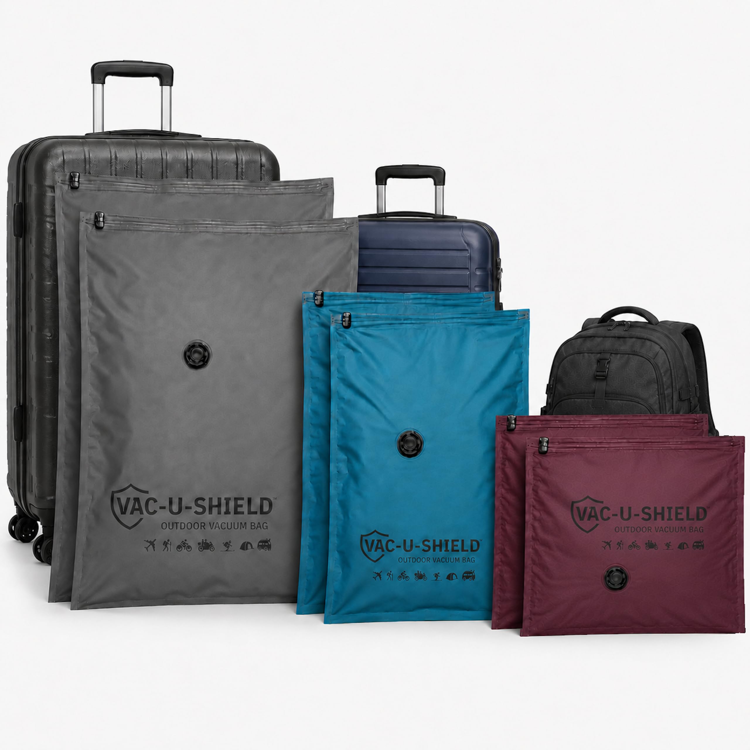 Bolsas de vacío Vac-U-Shield protectoras para comprimir ropa de abrigo a mano