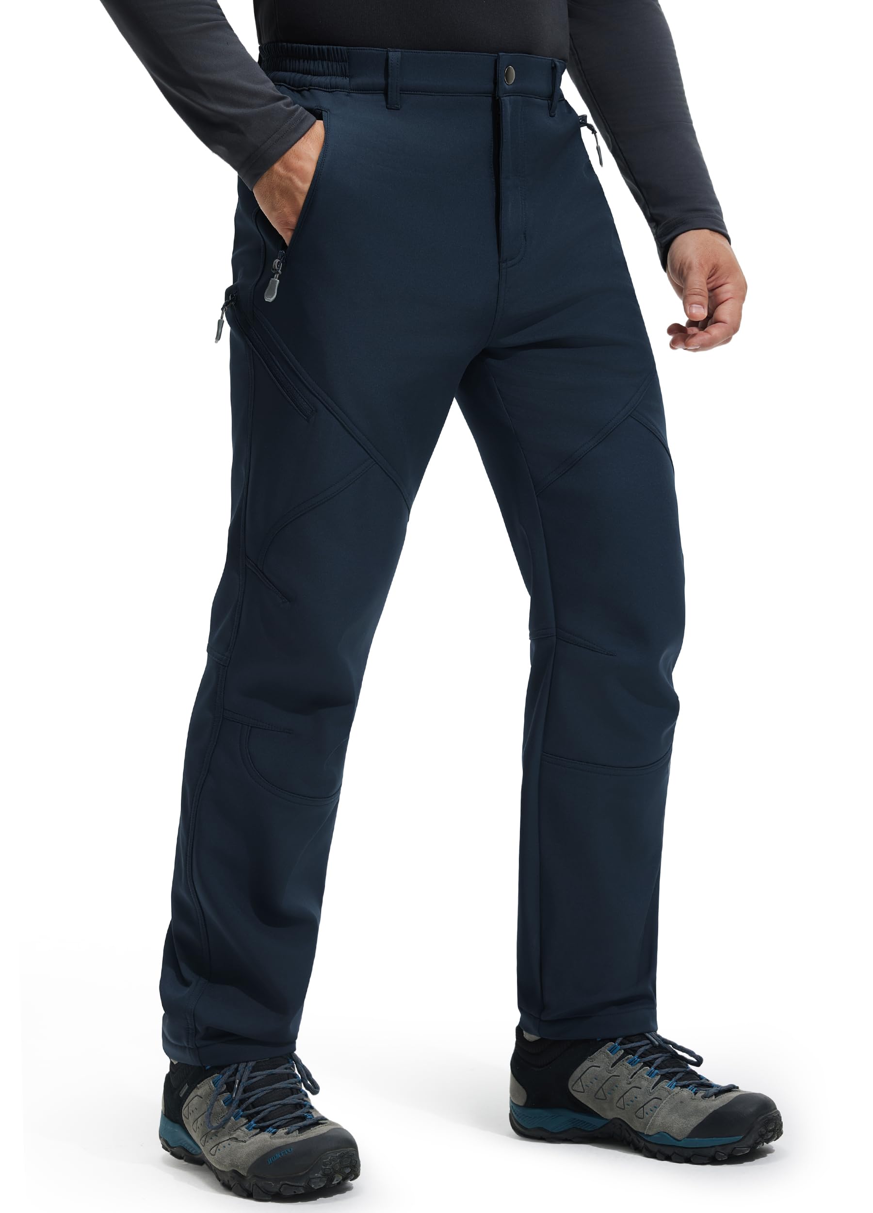 Libin Pantaloni Trekking Sci Uomo Invernali Termici | Pantaloni da Cargo Lavoro impermeabili montagna antipioggia pantalone pile Caldo Softshell Escursionismo Golf All'aperto