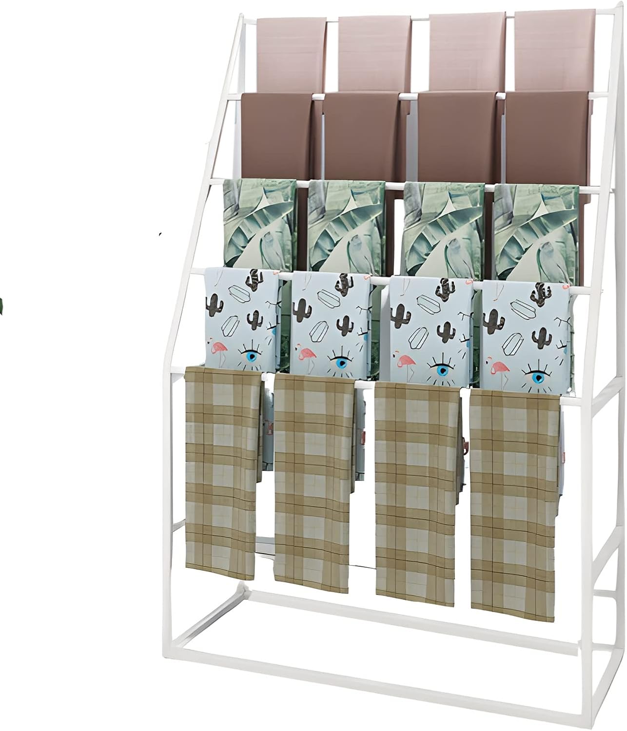 Vertical Modern Scarf Holder Organizer for Towels Jeans Cloth Blanket, Heavy Duty 150cm Tall Multi-Purpose Display Stand Rack with Non-Slip Foot Pads,Black Length120cm