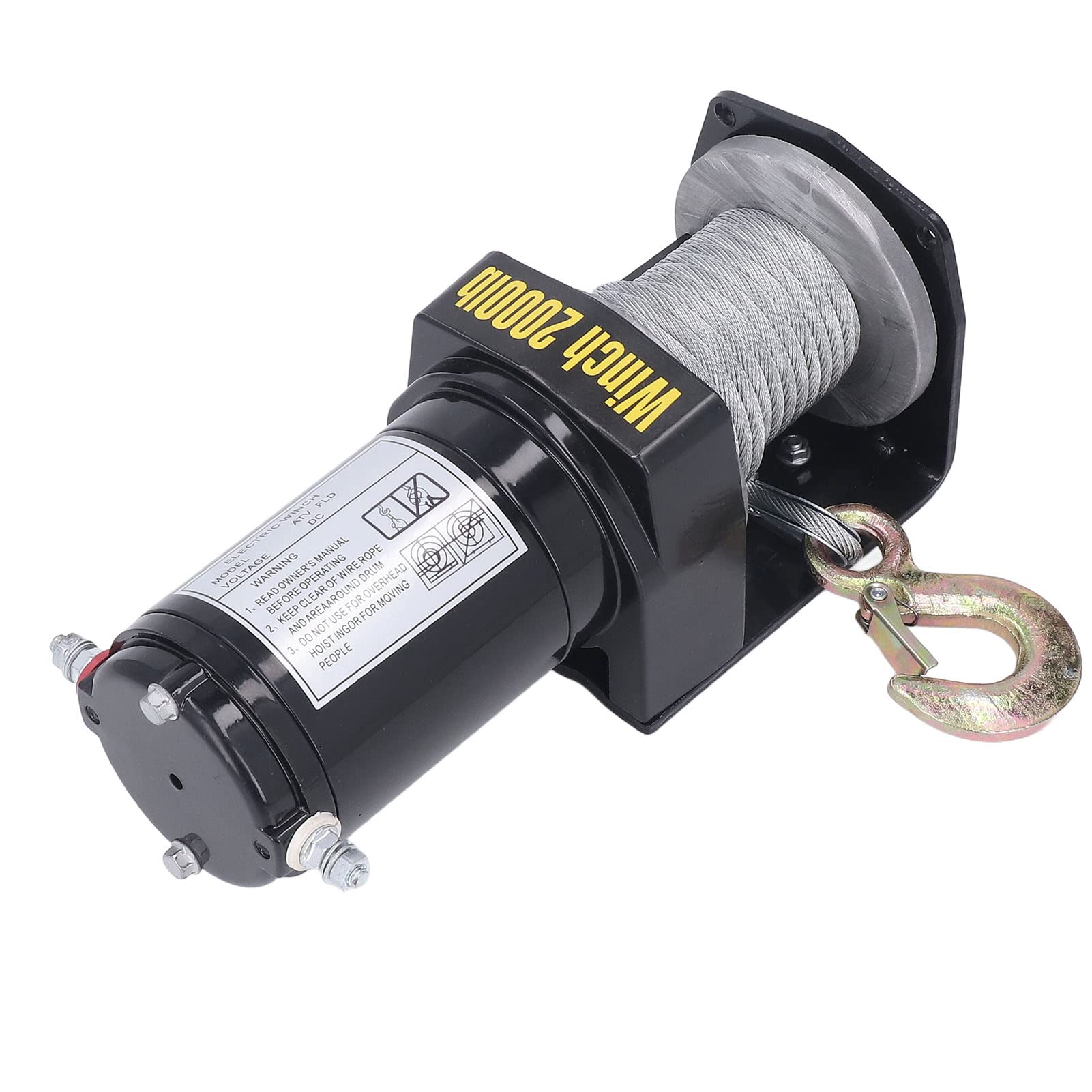 Alomejor Kit de Cabrestante Eléctrico, Cuerda de Alambre de Acero de Alta Resistencia de 2000LBS para Remolques, Núcleo de Cobre Duradero de 24V