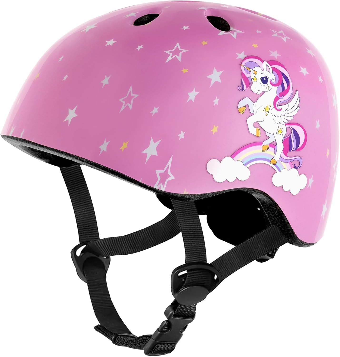 SULIFEEL Kids Bike Helmet for Boys and Girls Adjustable Toddler Skateboard Helmet for Multi-Sports Scooter Cycling Roller Skating Unicorn Stars