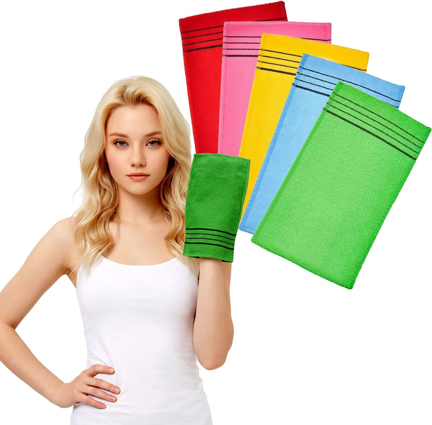 Asian Korean Exfoliating Bath Washcloth Mitt (5, Mix)