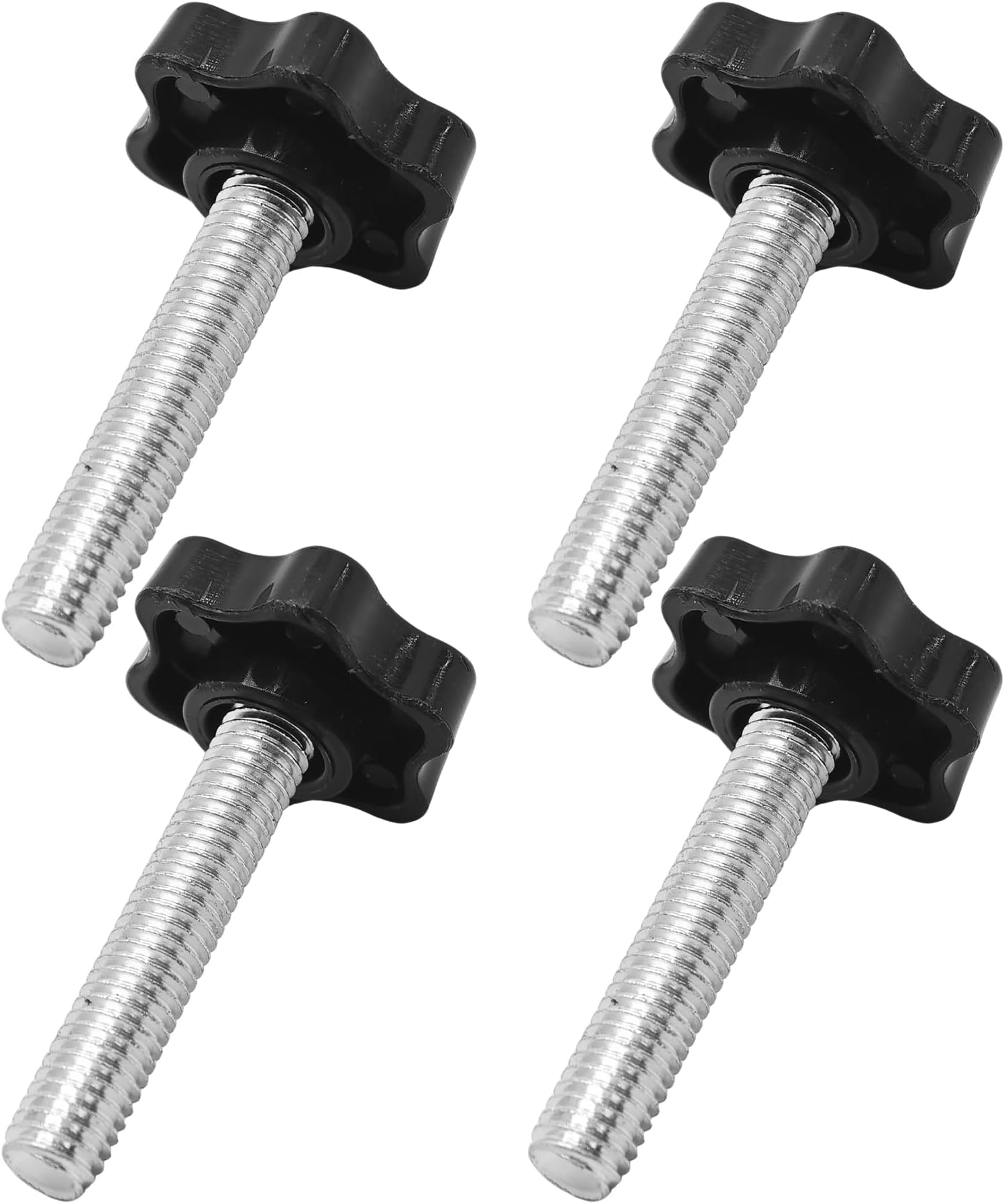 4Pcs M8 x 40mm Star Hand Knob Tightening Screws, Plastic Clamping Handle, Threaded Male Replacement Knob for Umbrella Base, Machines, Furniture, Tool Accessories