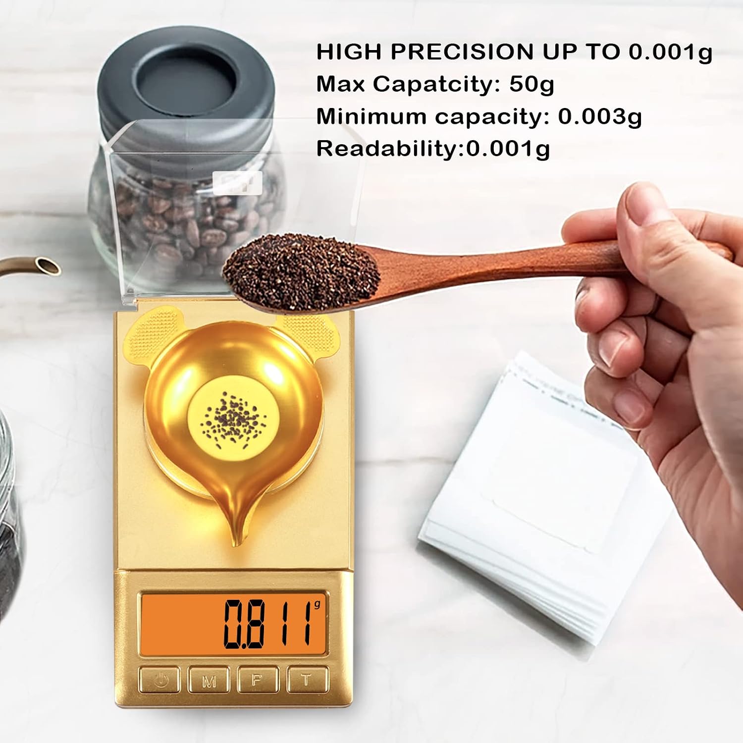 UNIWEIGH Milligram Scale 50g/0.001g,Portable Jewelry Scale with Cal Weight
