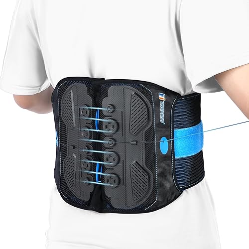 Miniatura 1 de T TIMTAKBO Cinturón de soporte lumbar, soporte de espalda para dolor de espalda baja, alivio de espalda baja, alivio de espalda baja, cinturón de