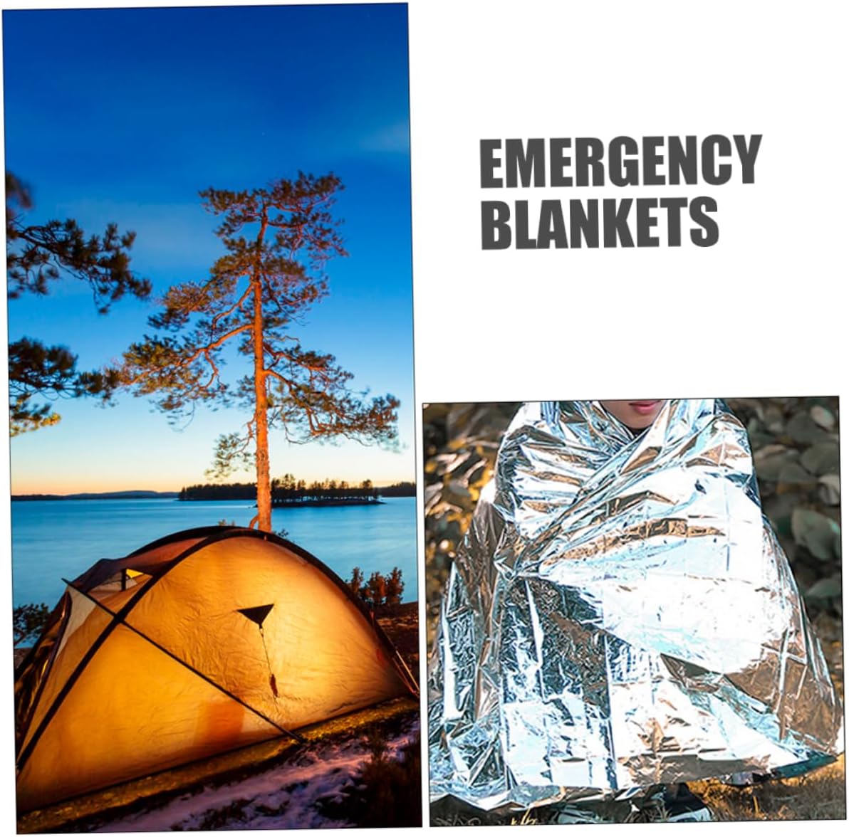 4pcs Emergency Thermal Insulation Blanket Compact Camping Emergency Blankets for Outdoor Survival and