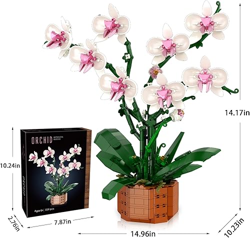 Miniatura 4 de Juego de bloques de construcción de flores artificiales de 729 piezas, kit de decoración del hogar para adultos, novias, mamá, Navidad, cumpleaños,