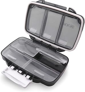 Weekly Travel Pill Organizer Moisture Proof,Oversize 7 Compartment Airtight Pill Box Case,7 Days Waterproof Large Pill Dis...